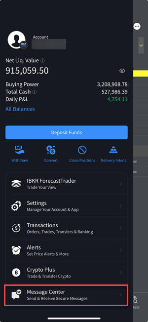 The message center button on the iPhone